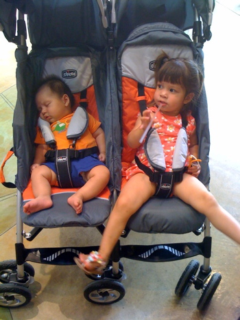 chicco double umbrella stroller orange